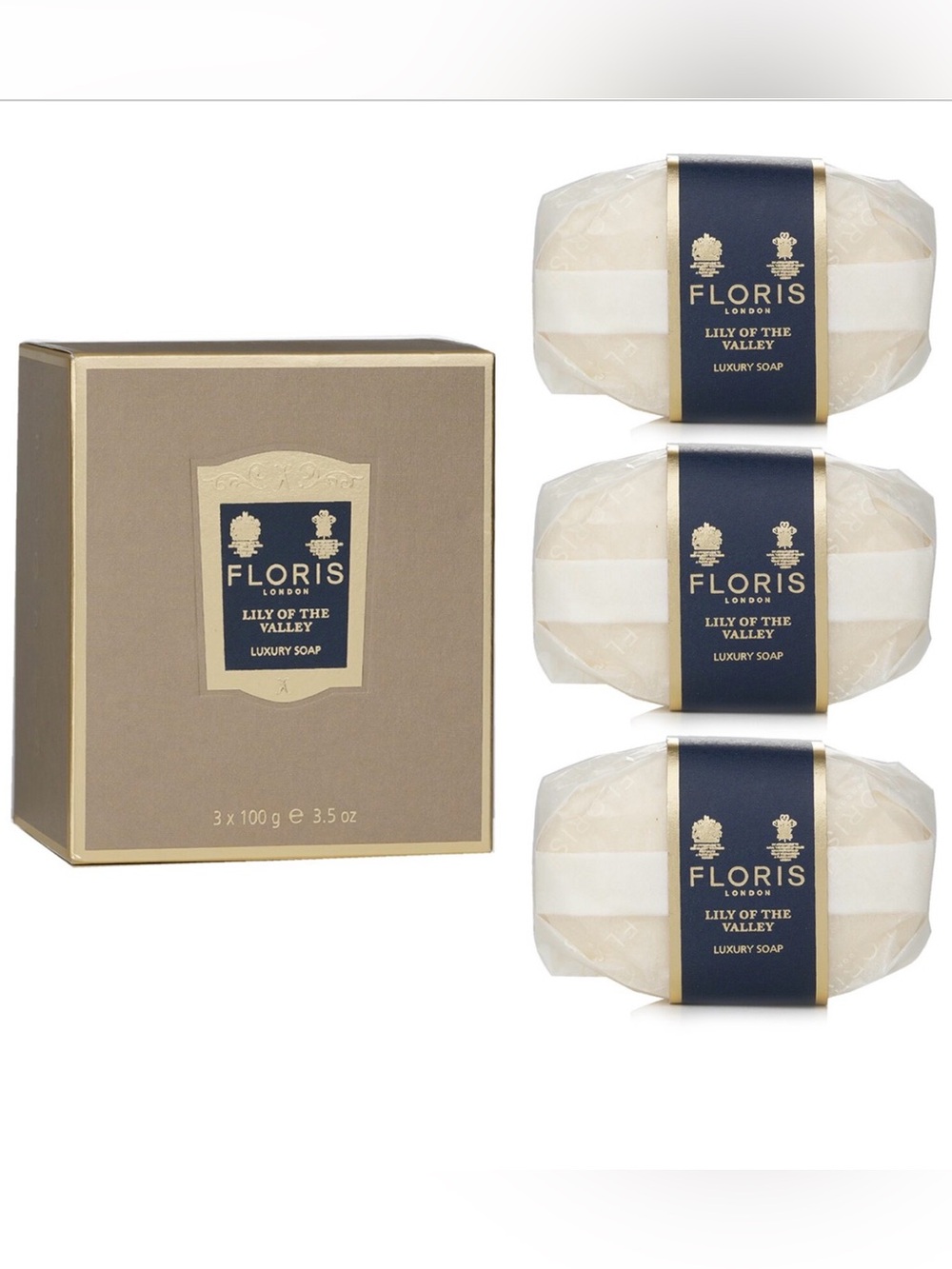 NWT Floris Lily of the Valley Luxury Soap Trio.
